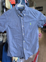Y7 BLUE RALPH LAUREN GINGHAM DRES SHIRT