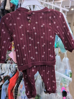 6M MAROON SNUG RIBBED FLORAL OUTFIT