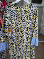 Y12 WHITE CROWN & IVY LEMONS LS DRESS