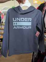 Y/S BLUE UNDER ARMOUR LOGO HOODIE