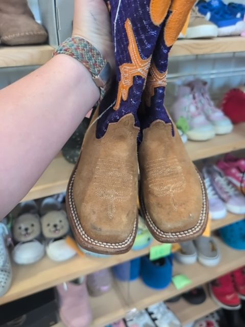 Y9 PURPLE/ORANGE AB COWBOY BOOTS