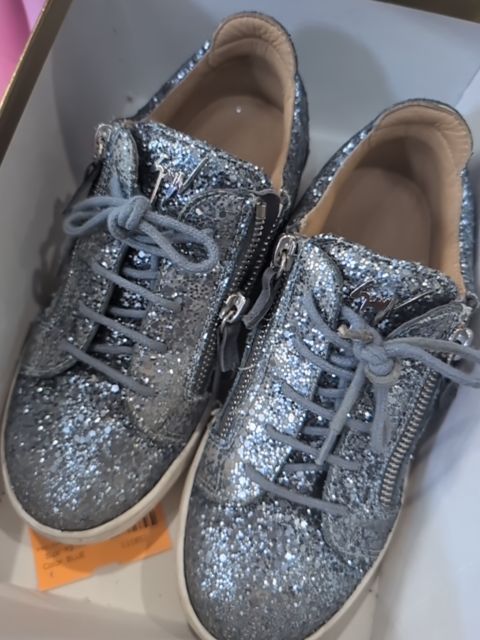 Y2 BLUE GIUSEPPE ZANOTTIE ITALIAN LEATHER GLITTER SHOE