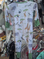0-3M LIGHT GRAY LITTLE SLEEPIES SAFARI ANIMALS SLEEPER