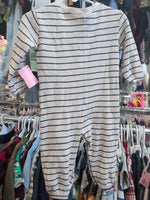 6M BEIGE OLD NAVY STRIPED THERMAL JUMPSUIT
