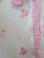 0-3M WHITE MUD PIE RUFFLE SLEEPER BALLERINA