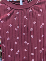 6M MAROON SNUG RIBBED FLORAL OUTFIT