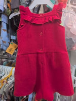 6-12M RED JANIE & JACK LACE RUFFLE SLEEVE ROMPER