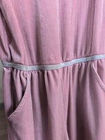 Y6 PINK CAT JACK VELOUR JUMPSUIT