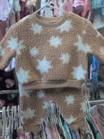 0-3M BROWN OLD NAVY STARS FLEECE OUTFIT