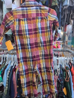 6M MAROON GAP PLAID JUMPSUIT