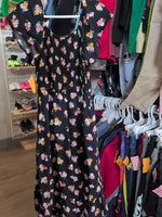Y6 BLACK ART CLASS FLORAL HIGH LOW ROMPER DRESS