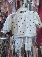 0-3M WHITE Cat&Jack DAISY VELOUR OUTFIT