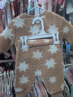 0-3M BROWN OLD NAVY STARS FLEECE OUTFIT