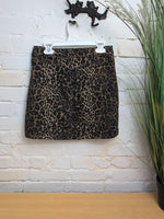 Y9-10 BROWN COTTON ON KIDS LEOPARD SKIRT