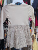 Y5 CREAM CHELSEA & VIOLET RIBBED FLORAL DRESS