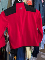 Y6 RED / BLACK UNDER ARMOUR FLEECE 1/4 ZIP PULLOVER