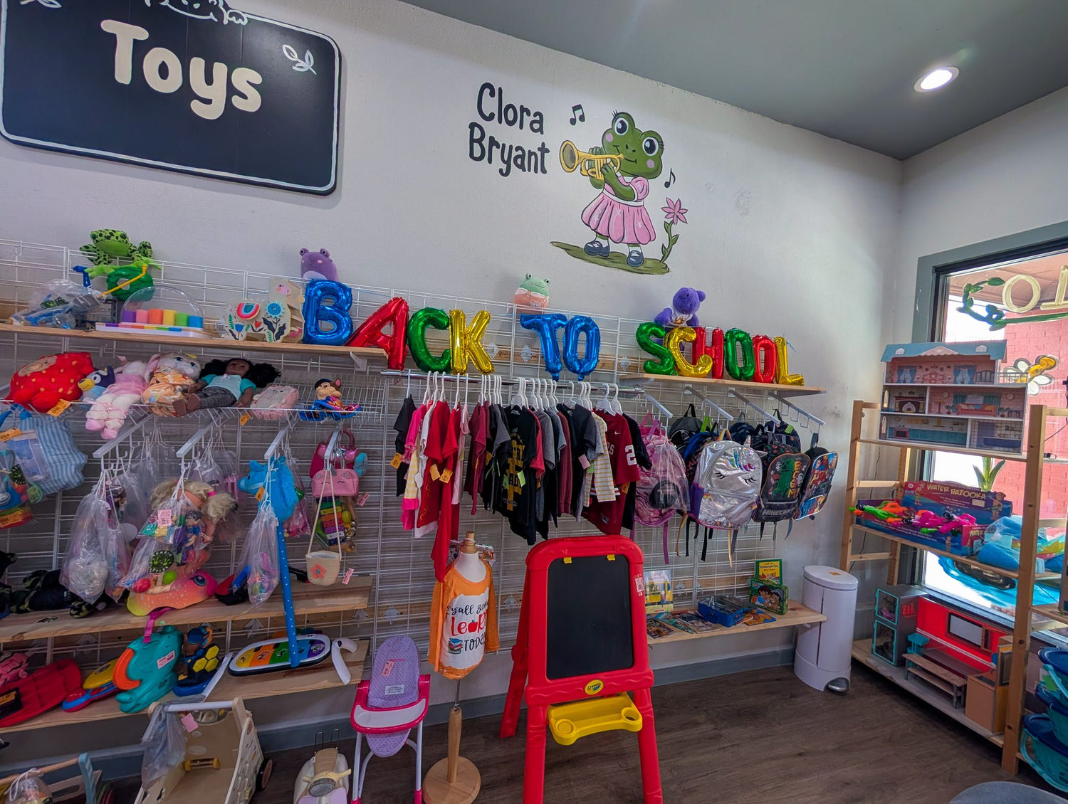 Toys wall at Leapin' Littles